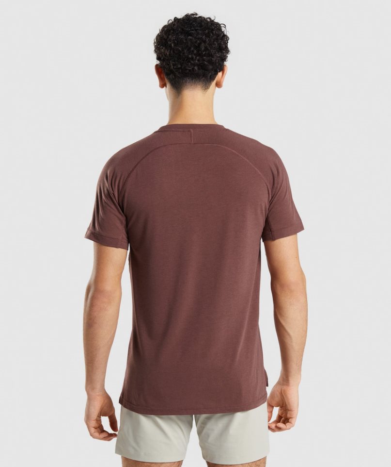 Men's Gymshark Studio Amplify T-Shirts Brown | NZ 2EIKOM